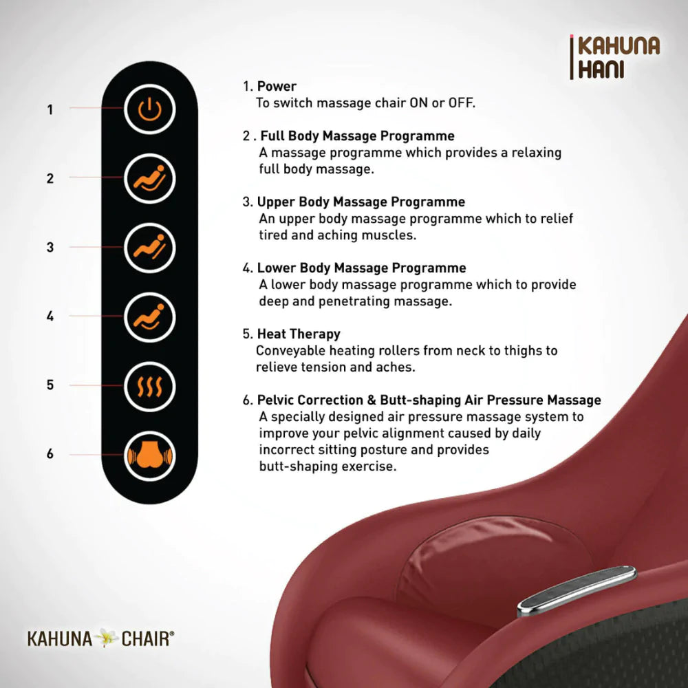 Kahuna HANI L-TRACK COMPACT Massage Chair 6 Modes