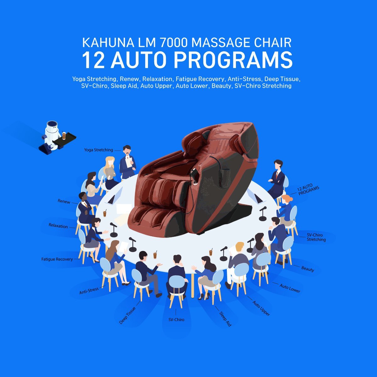 Kahuna LM7000 massage chair 12 auto programs