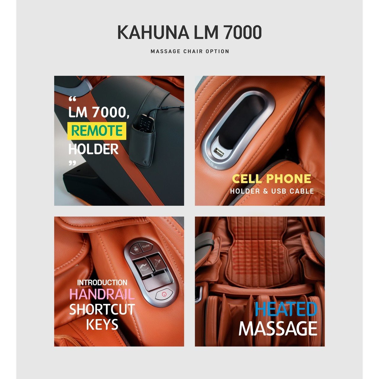 Kahuna LM7000 massage chair extra features