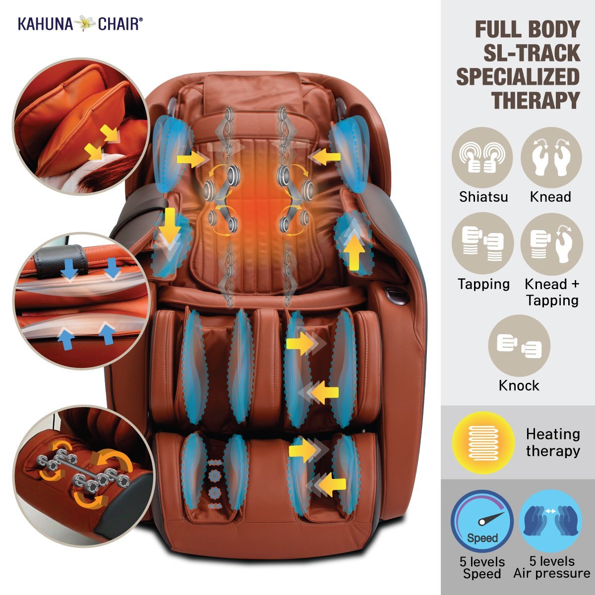 Kahuna LM7000 massage chair full-body Sl-track special therapy