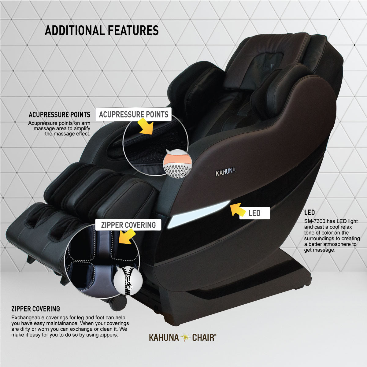 Kahuna SM-7300 Massage Chair Additional Features