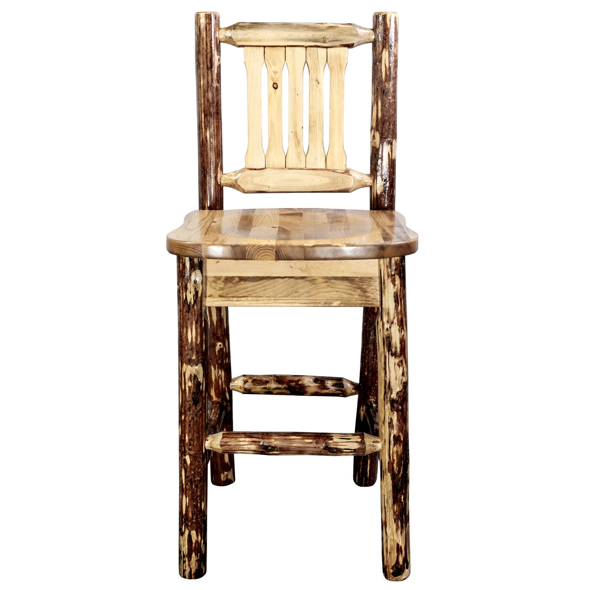 Montana Glacier Country Collection MWGCBSWNR Barstool With Back front view
