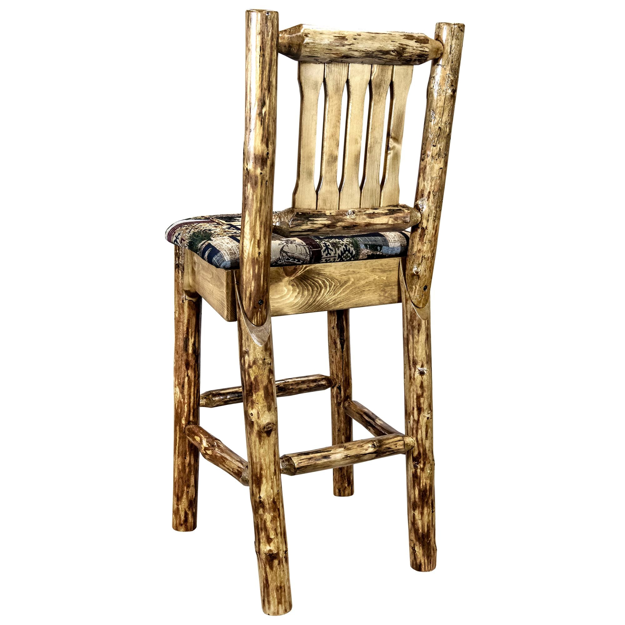 Montana Glacier Country Collection MWGCBSWNRWOOD24 Barstool With Back
