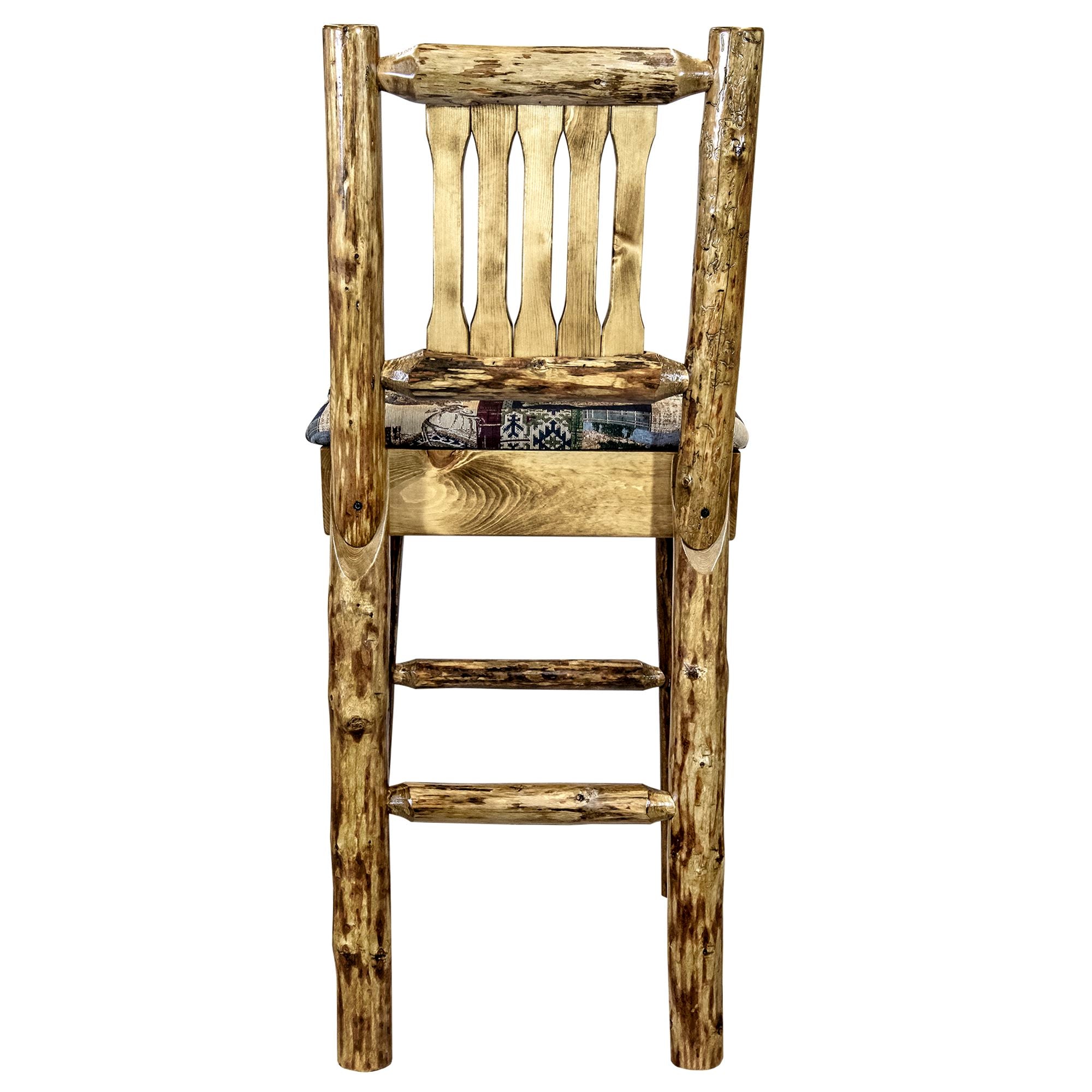 Montana Glacier Country Collection MWGCBSWNRWOOD24 Barstool With Back view