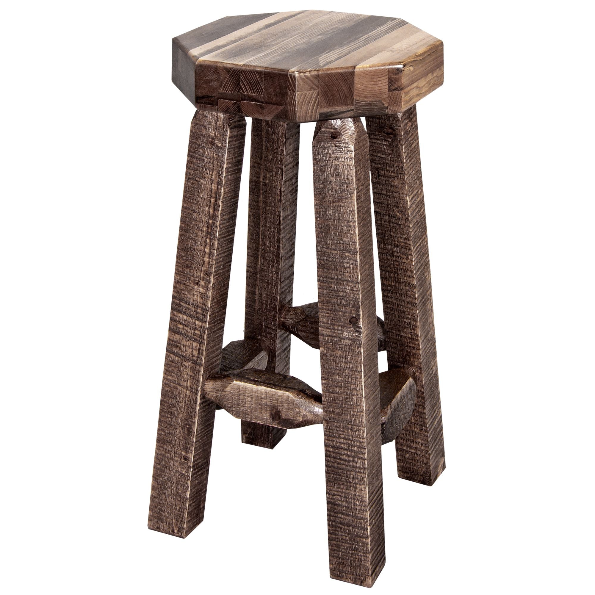 Montana Homestead Collection Backless Barstool Stain Lacquer Finish MWHCBNSL