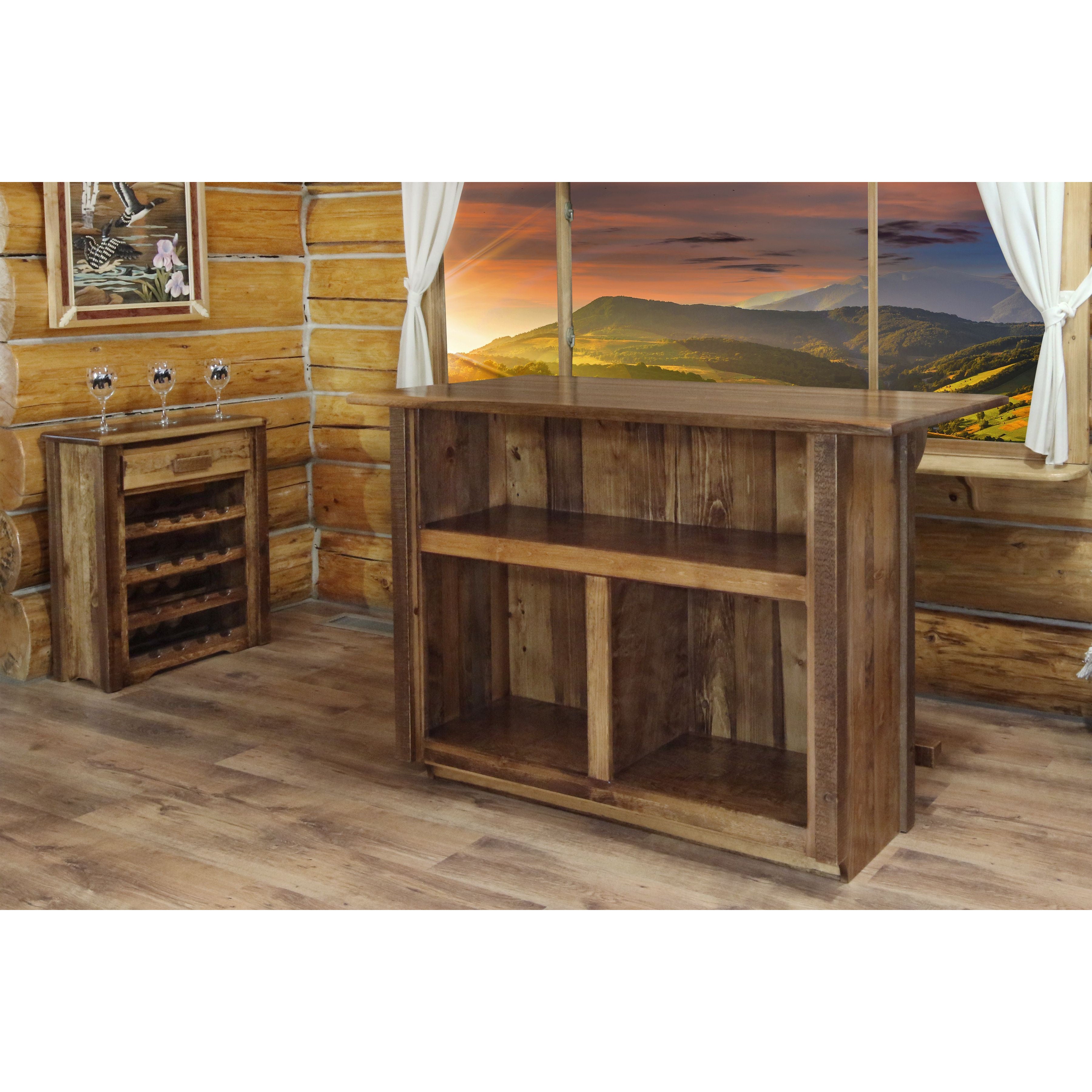 Montana Homestead Collection Bar with Foot Rail WHCBWRSL Open Back