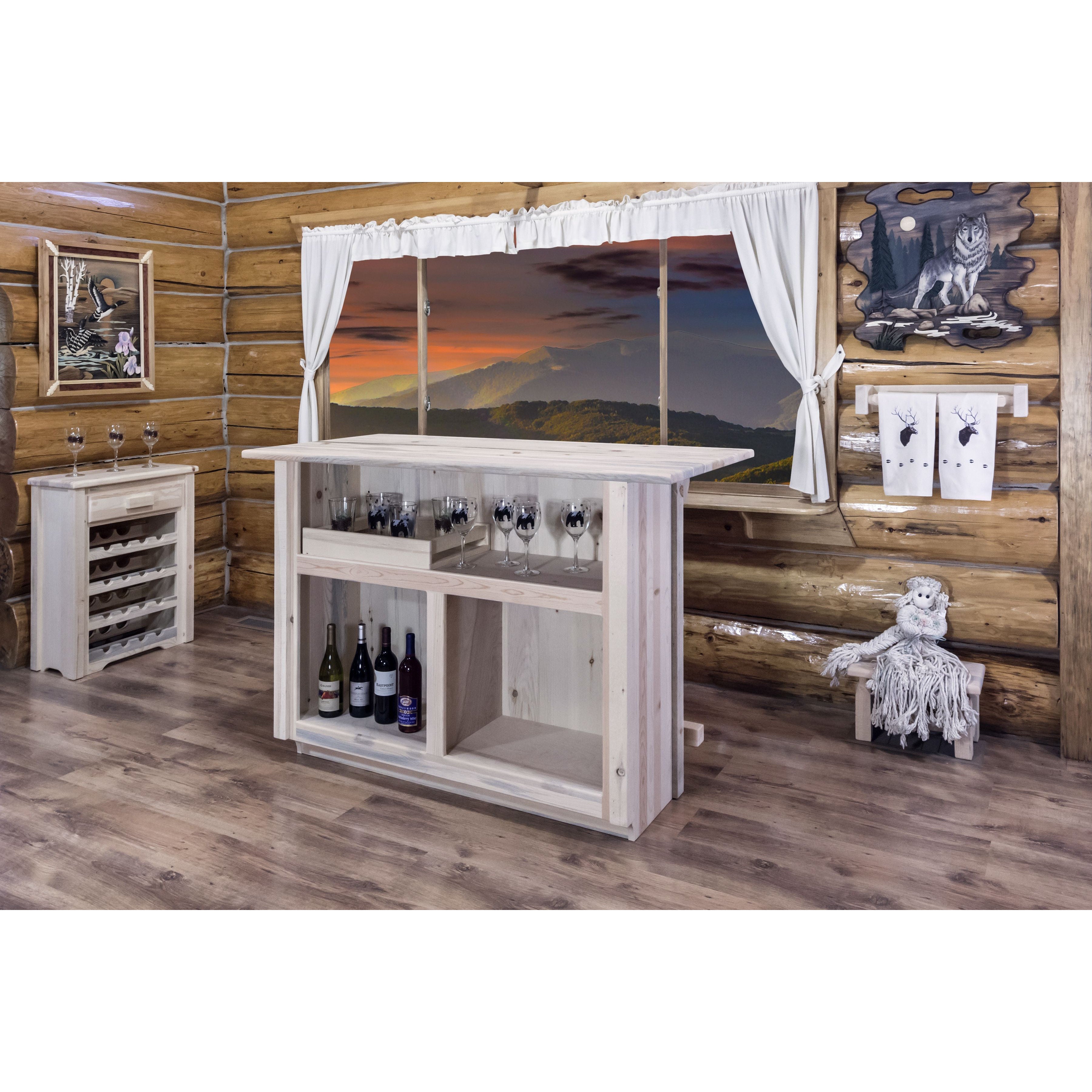 Montana Homestead Collection Bar with Wine Cabinet