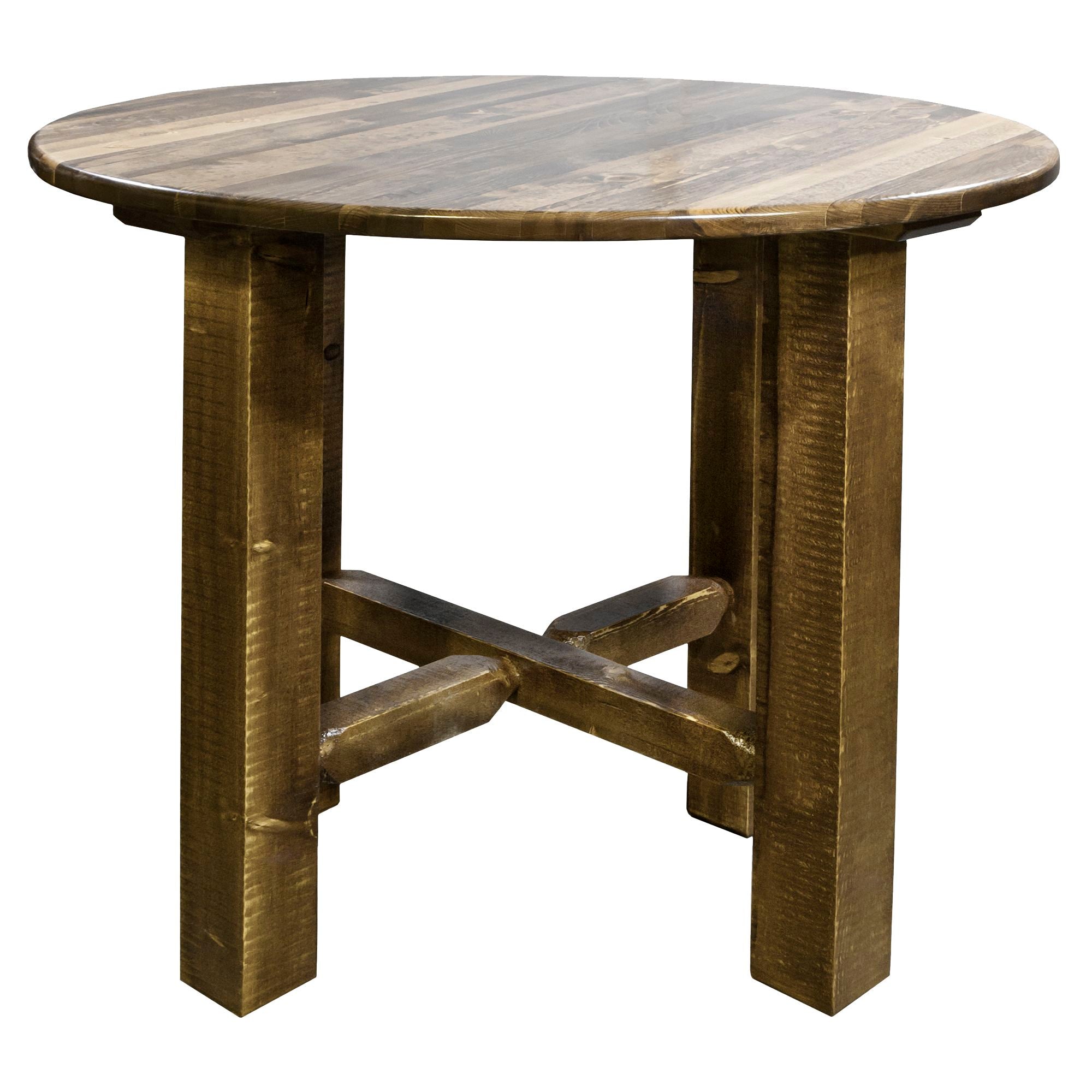 Montana Homestead Collection Bistro Table Stain Lacquer Finish MWHCBTSL36 Round 36inches