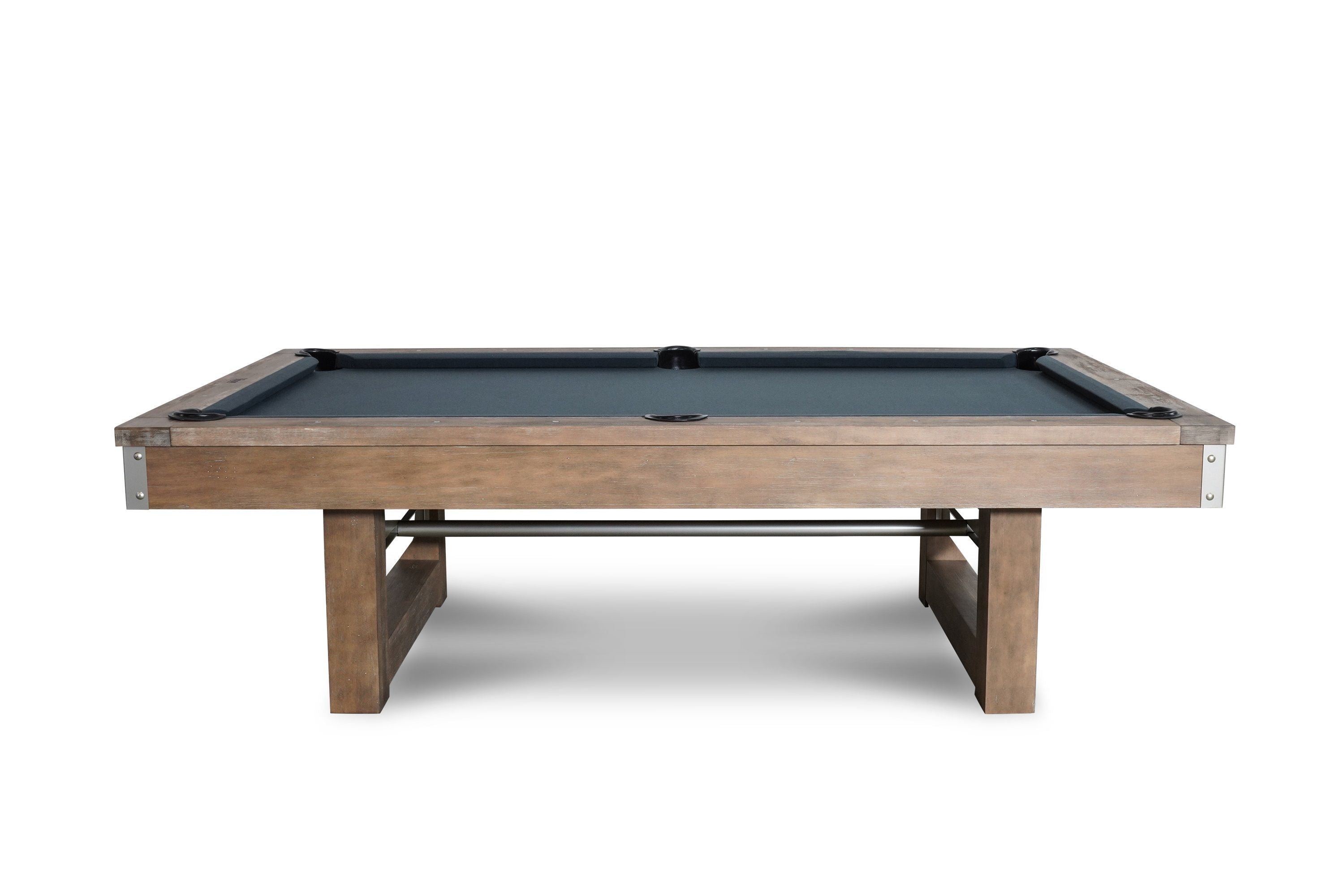 Nixon Billiards Bryant Slate Pool Table Weathered Natural Metal Leg Side