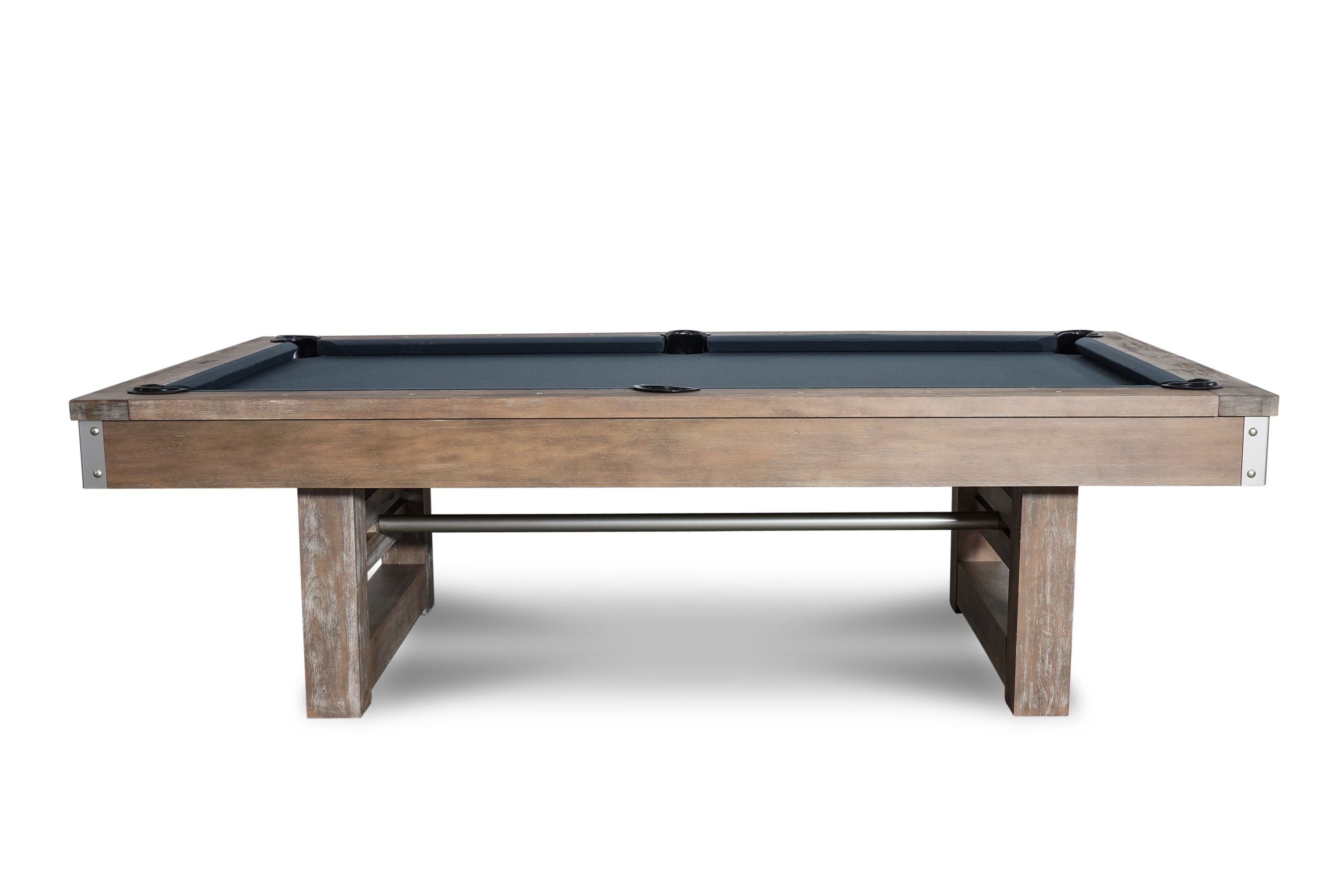 Nixon Billiards Bryant Slate Pool Table Weathered Natural Wood Leg Side