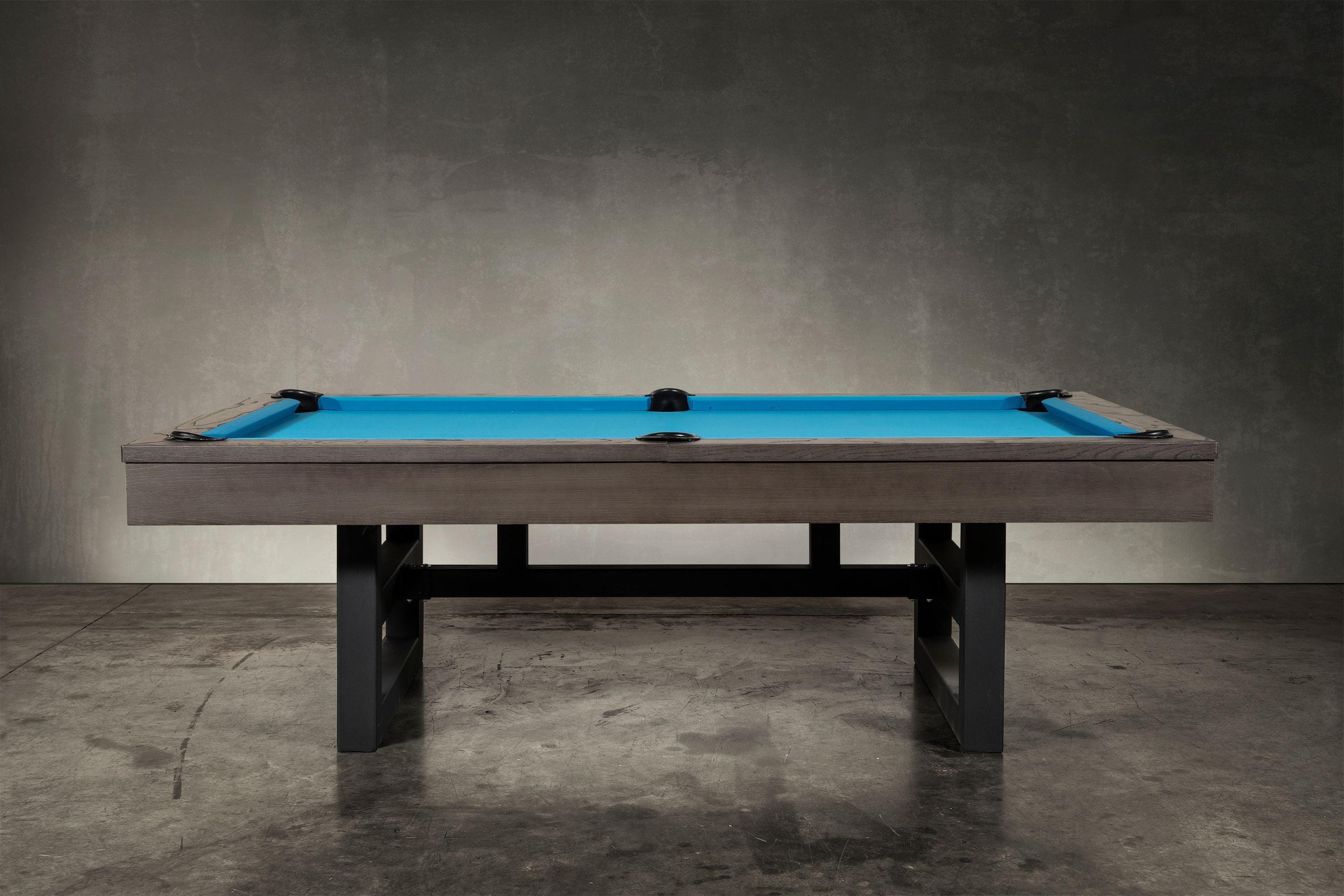 Nixon Billiards Mckay Slate Pool Table ISAF-90070/ISAF-90071 Charcoal Side Angle LifeStyle