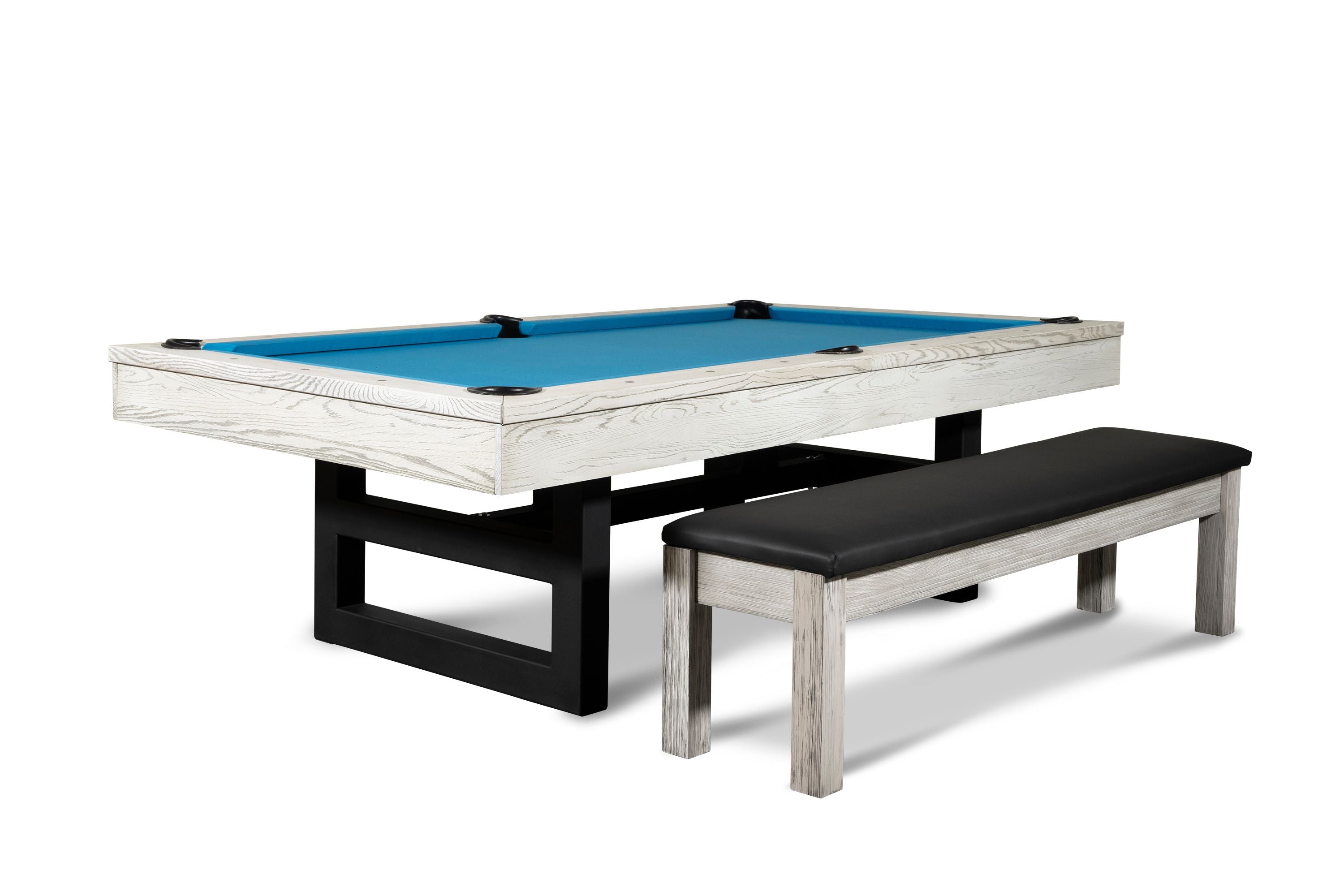 Nixon Billiards Mckay Slate Pool Table ISAF-90070/ISAF-90071 White Wash With Matching Game Chiar