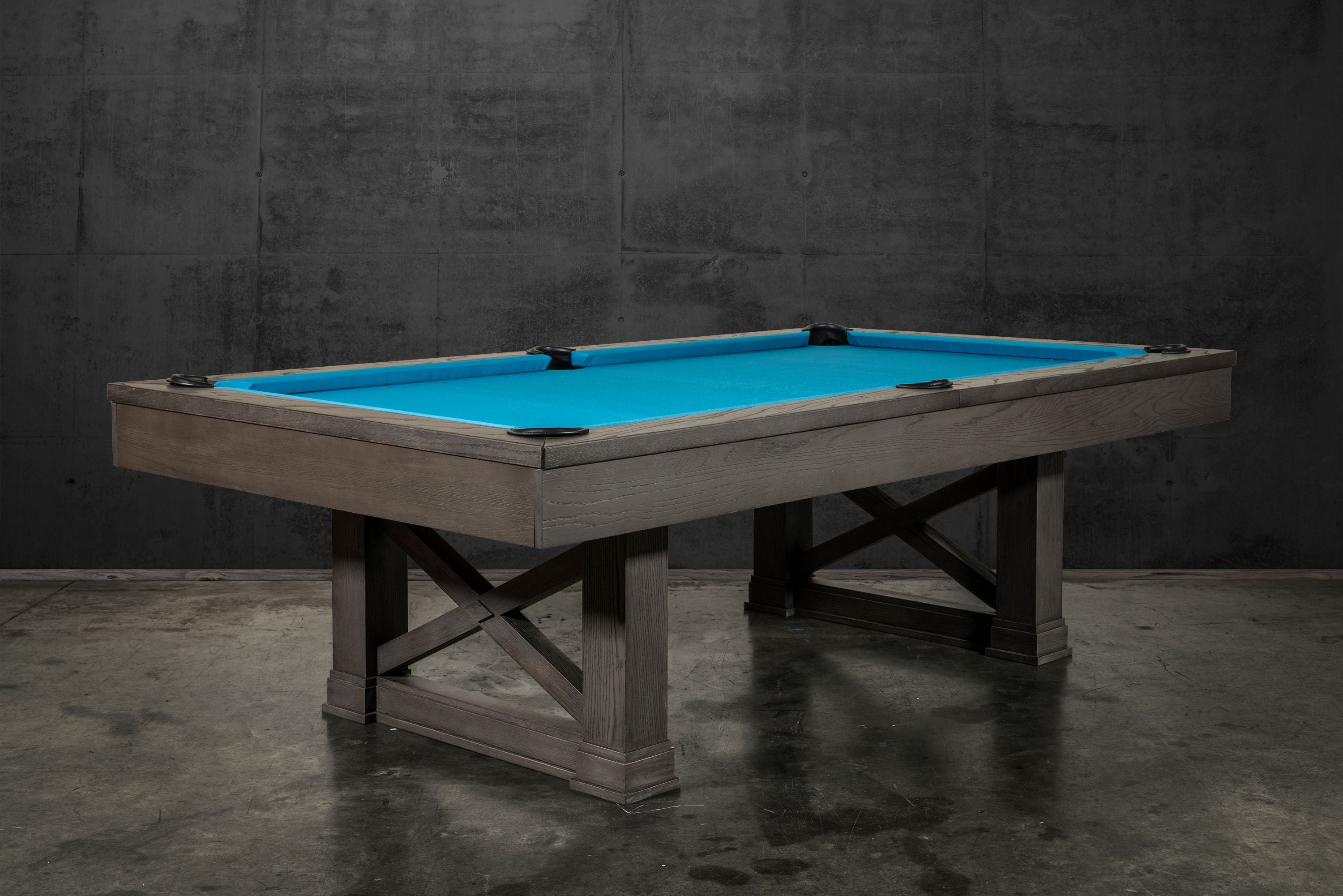 Nixon Billiards Nora Slate Pool Table ISAF-90060/ISAF-90062 Charcoal Angle Corner LifeStyle