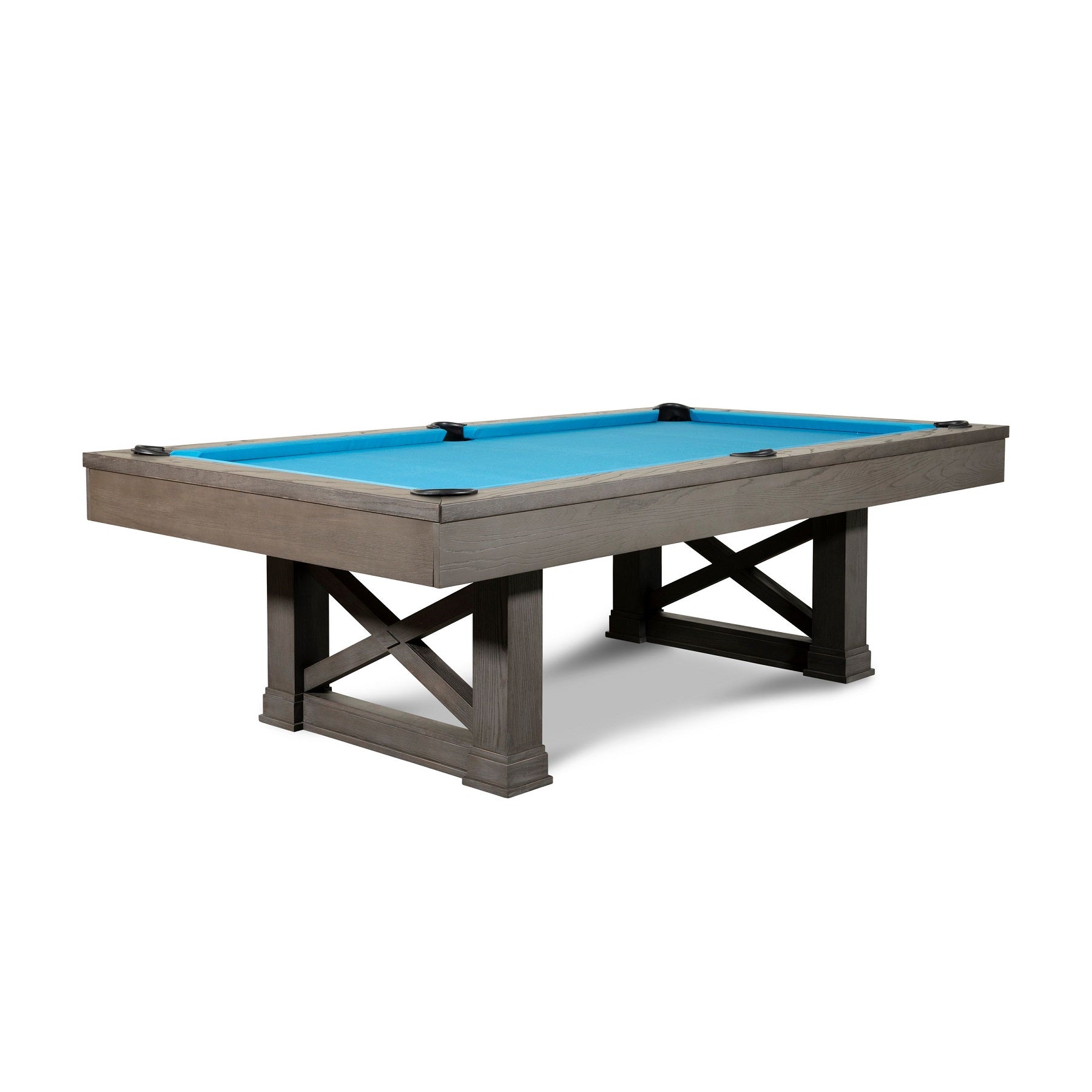 Nixon Billiards Nora Slate Pool Table ISAF-90060/ISAF-90062 Charcoal Corner Side Angle