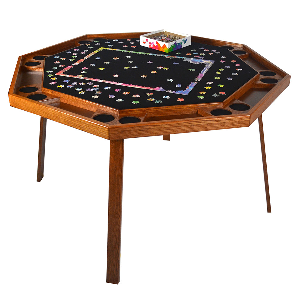 Kestell 8 Player 52" Oak Folding Poker Table
