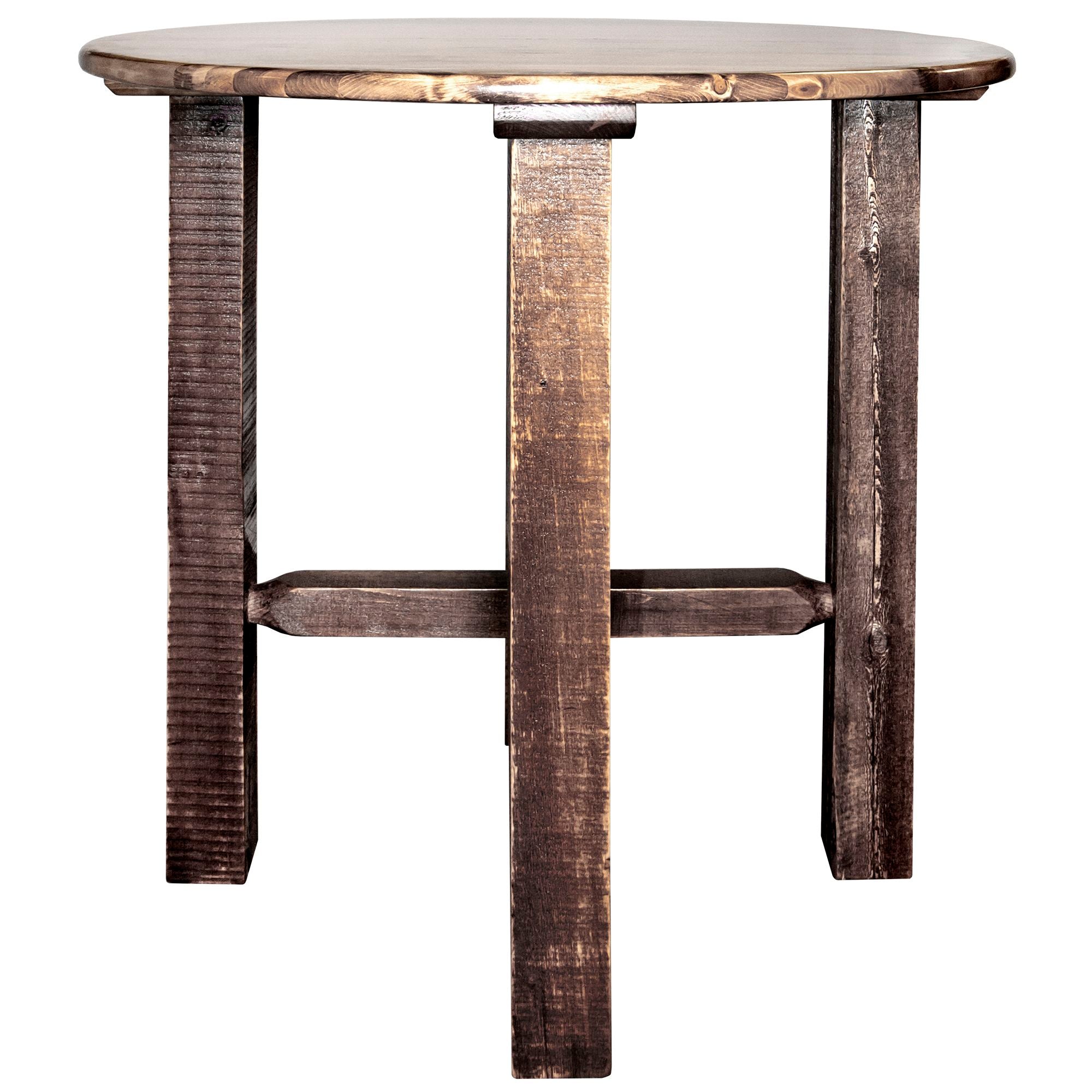 The Montana Glacier Country Collection MWGCBT Bistro Table Stain Lacquered foot