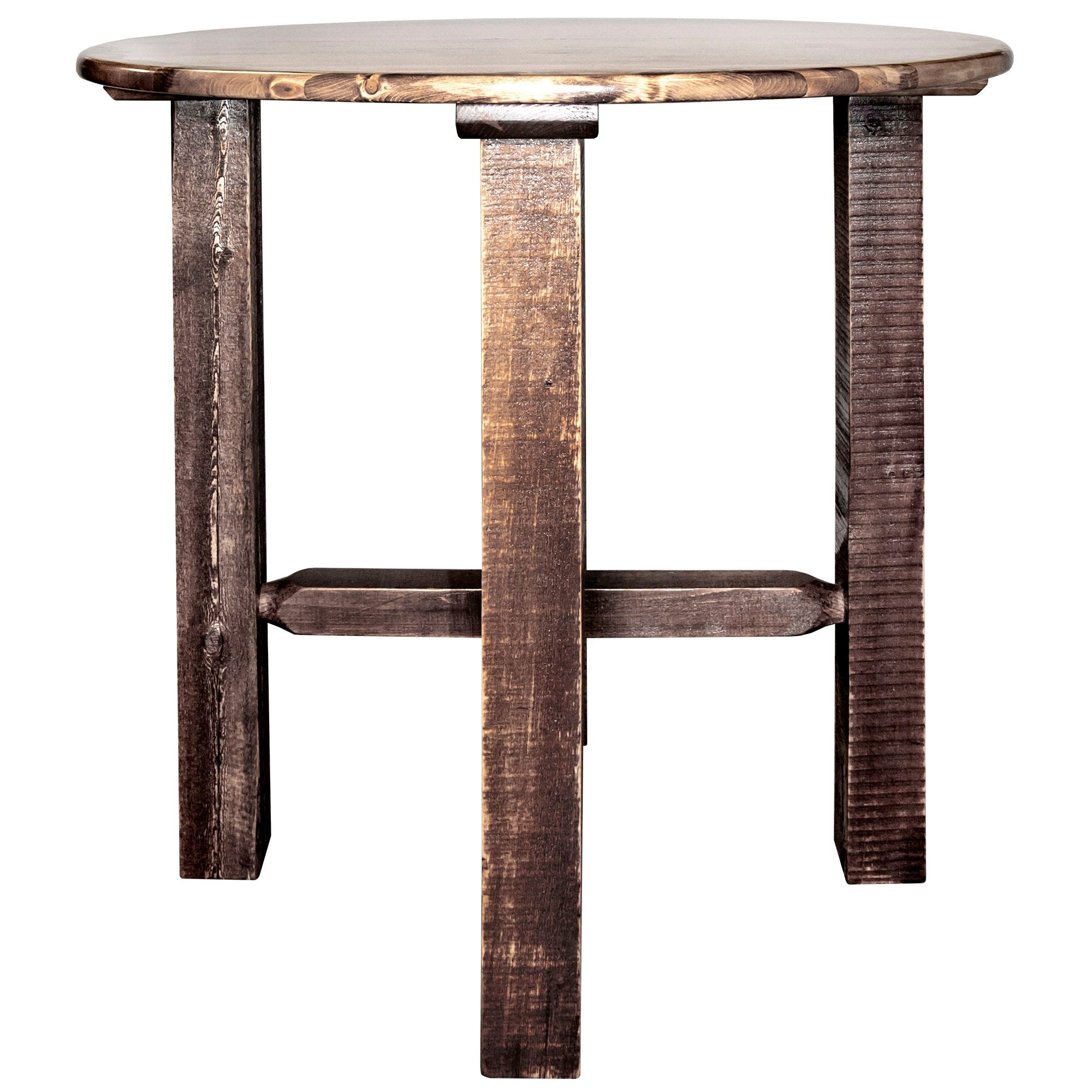 The Montana Glacier Country Collection MWGCBT Bistro Table Stain Lacquered foot