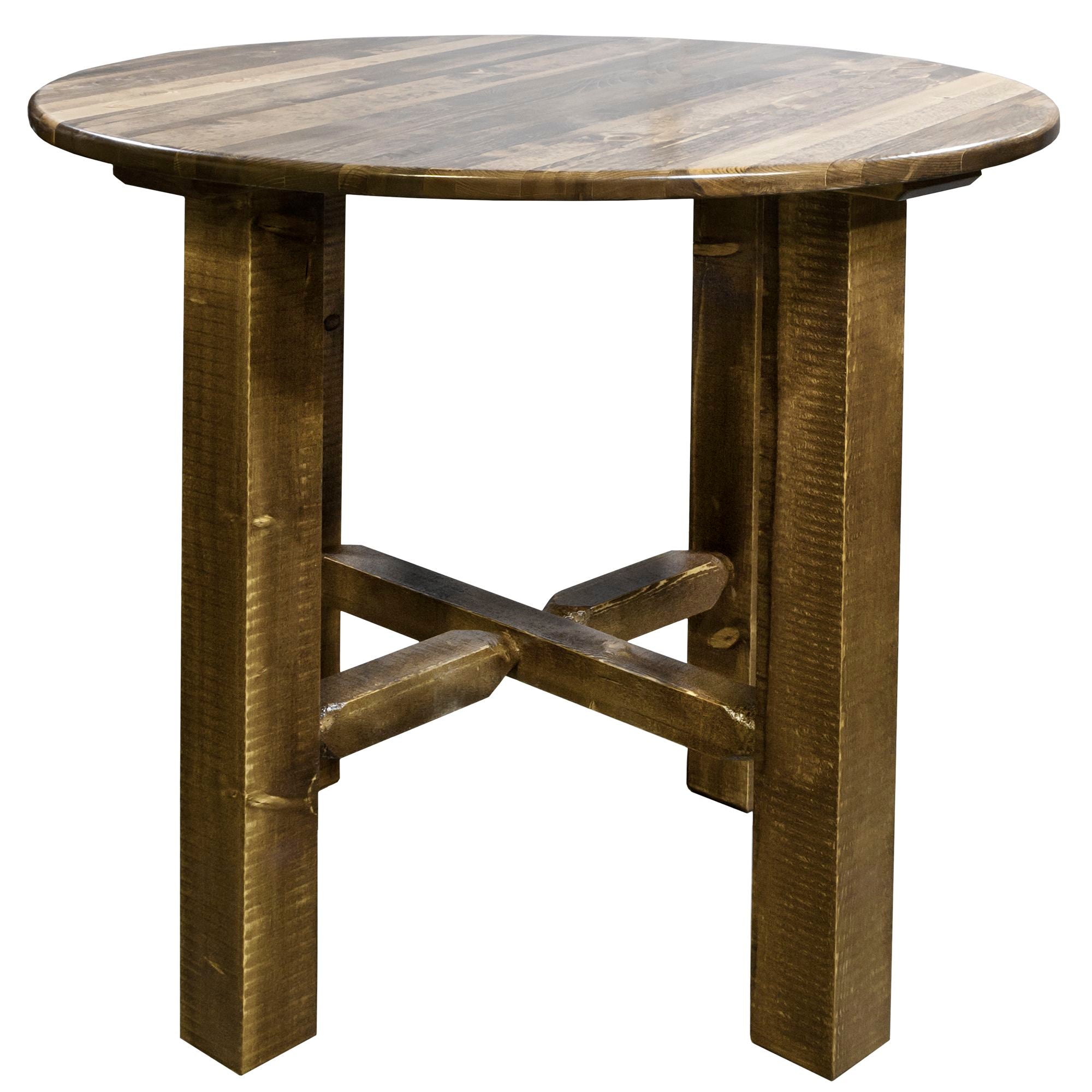 The Montana Glacier Country Collection MWGCBT Bistro Table Stain Lacquered