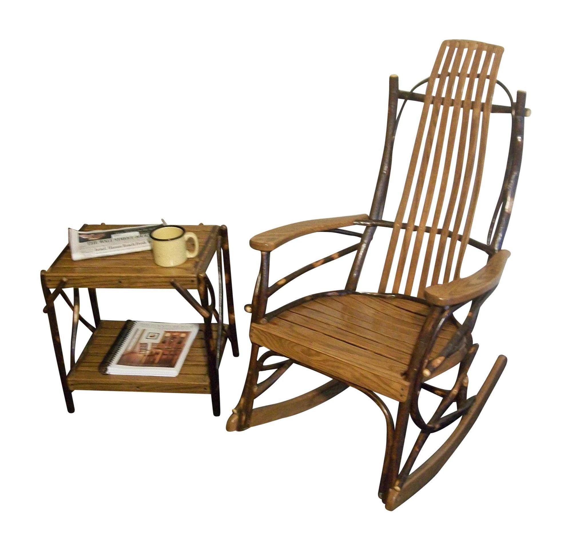 A&L Furniture Amish Bentwood 7-Slat Hickory Rocking Chair