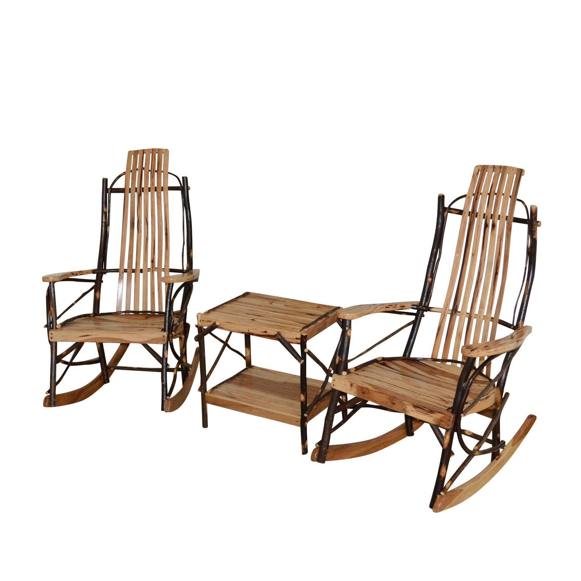 A&L Furniture Amish Bentwood 7-Slat Hickory Set