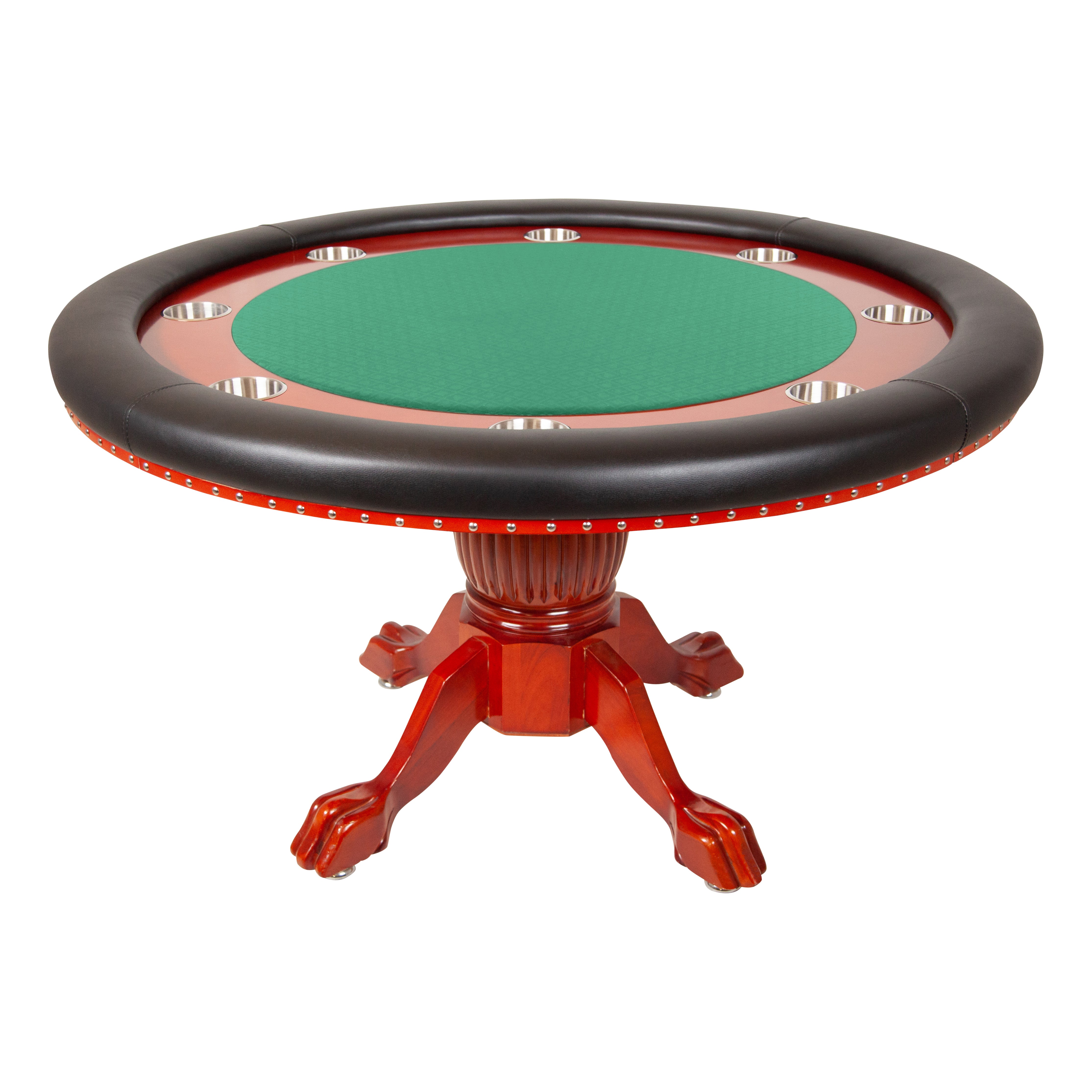 BBO Nighthawk Poker Table Mahogany Fat Track Suited Speed Green