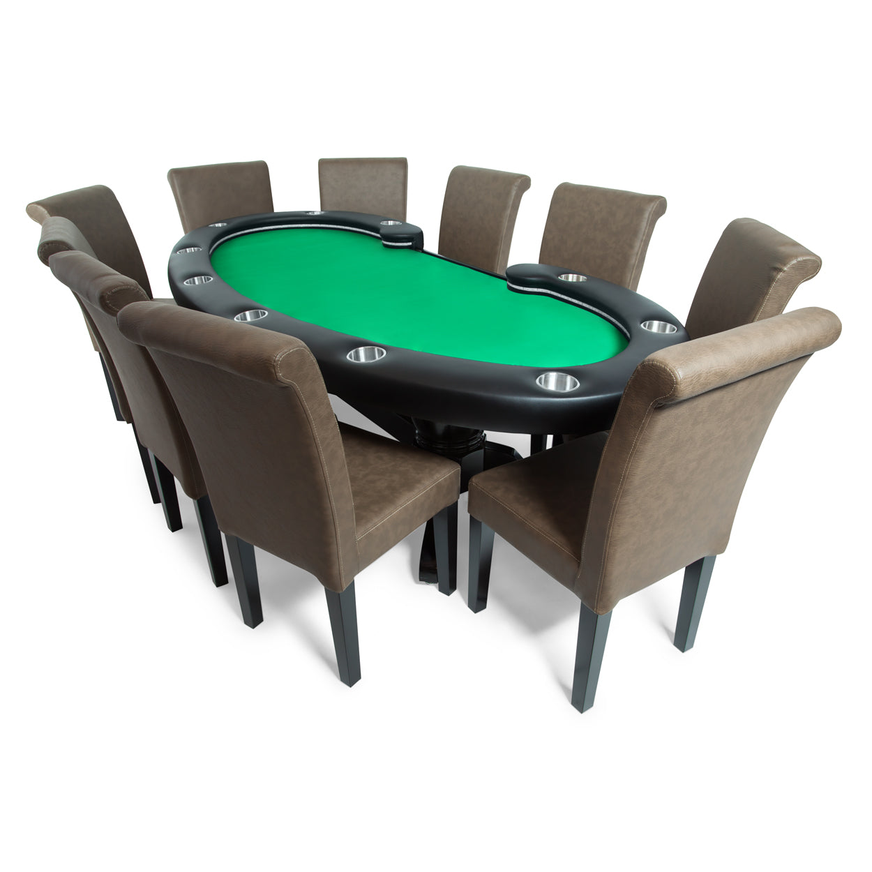 BBO The Lumen HD Poker Table Green Velveteen With Premium Lounge Chair
