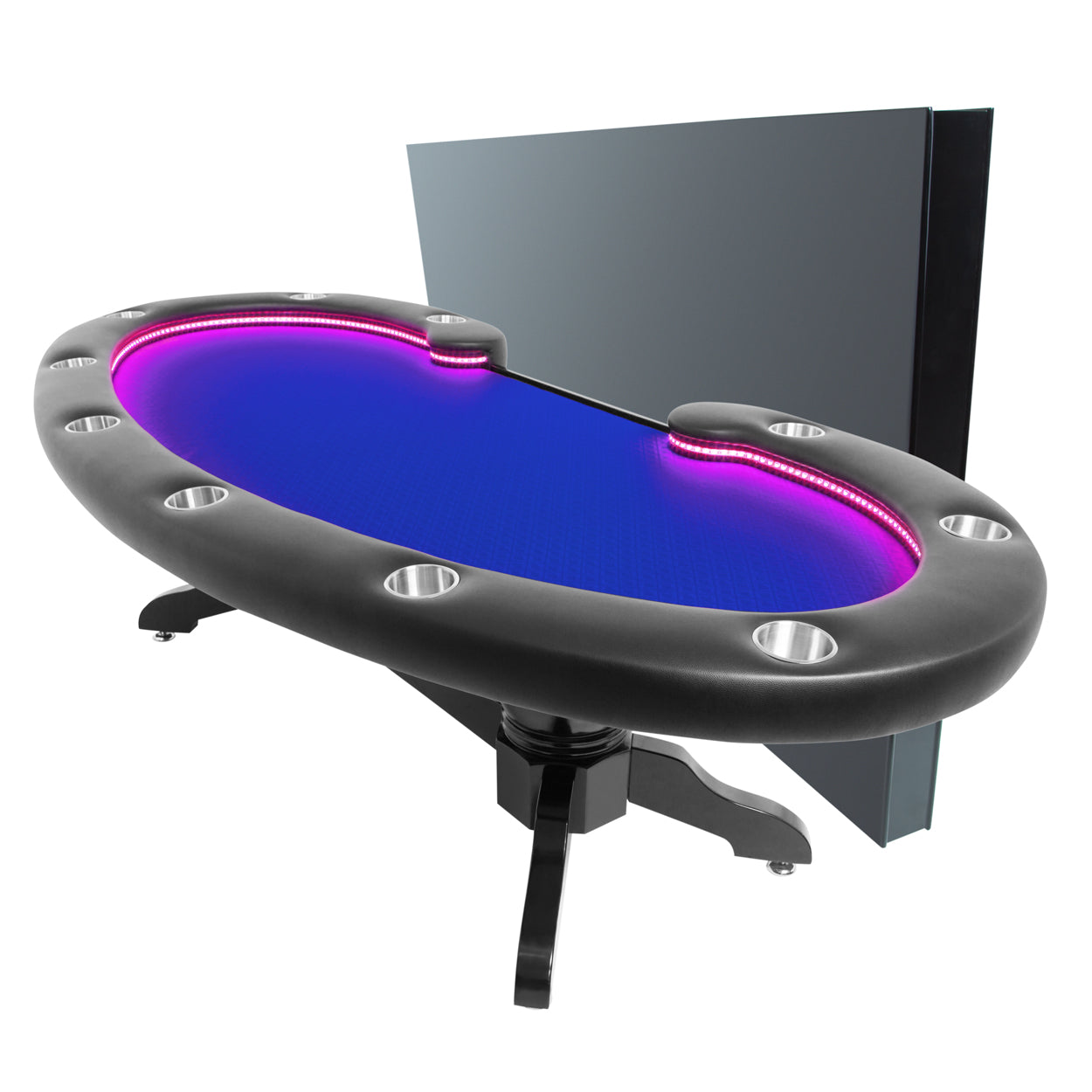 BBO The Lumen HD Poker Table Suited Speed Blue With Dining Top