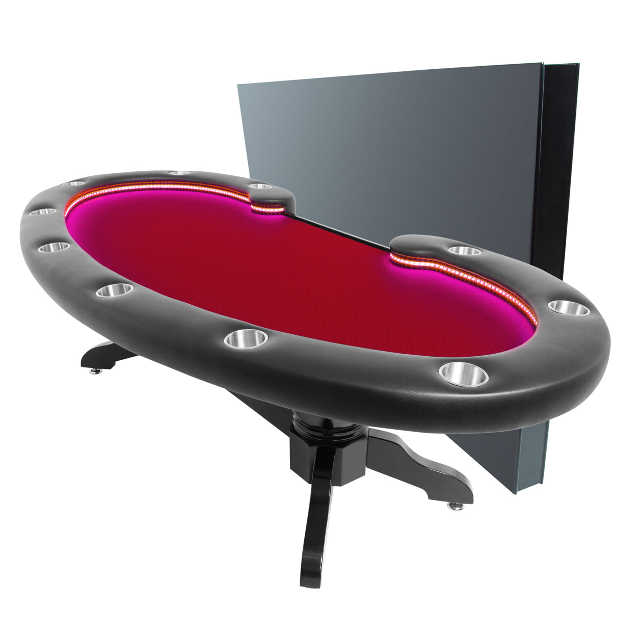 BBO The Lumen HD Poker Table Suited Speed Red With Dining Top