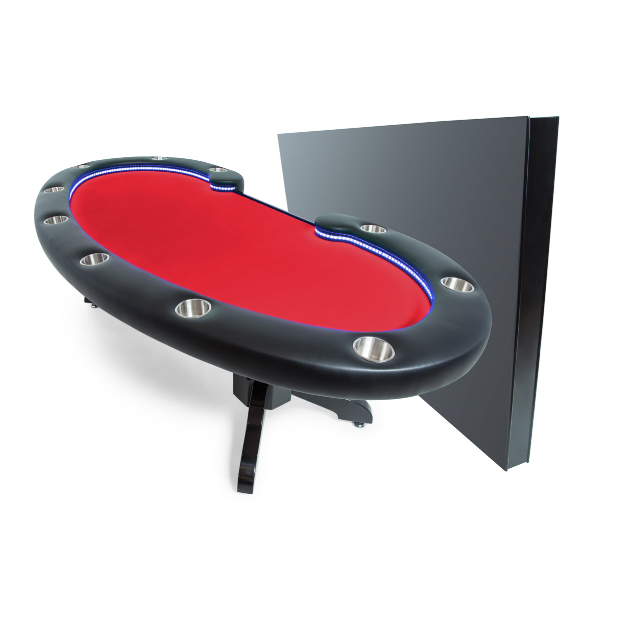 BBO The Lumen HD Poker Table Velveteen Red With Dining Top