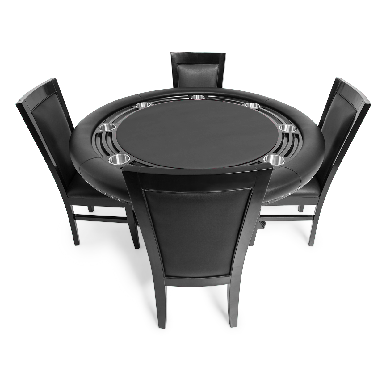 BBO The Nighthawk Poker Table Black Leg Velveteen Black And BBO Chair