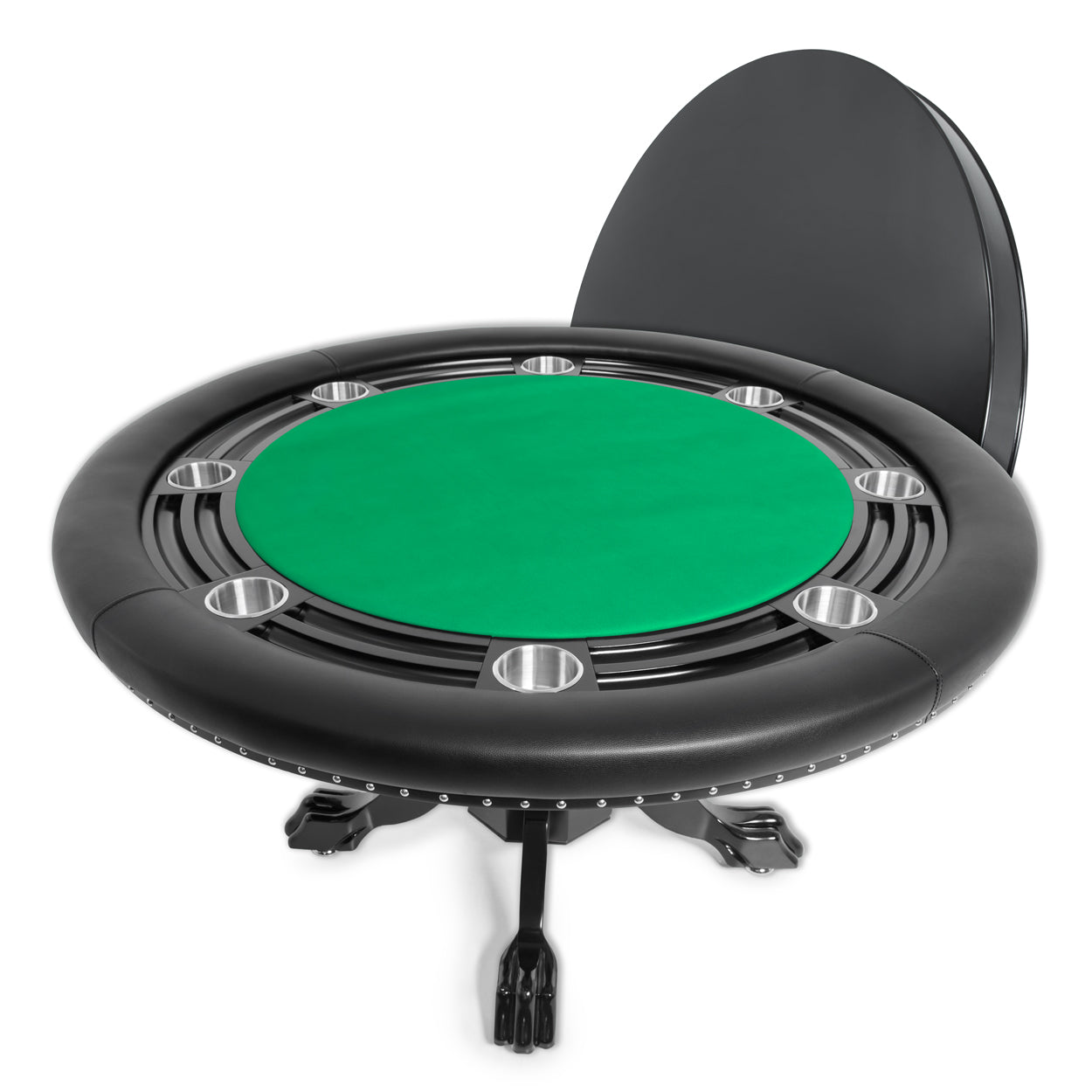 BBO The Nighthawk Poker Table Black Leg Velveteen Green Dining Top