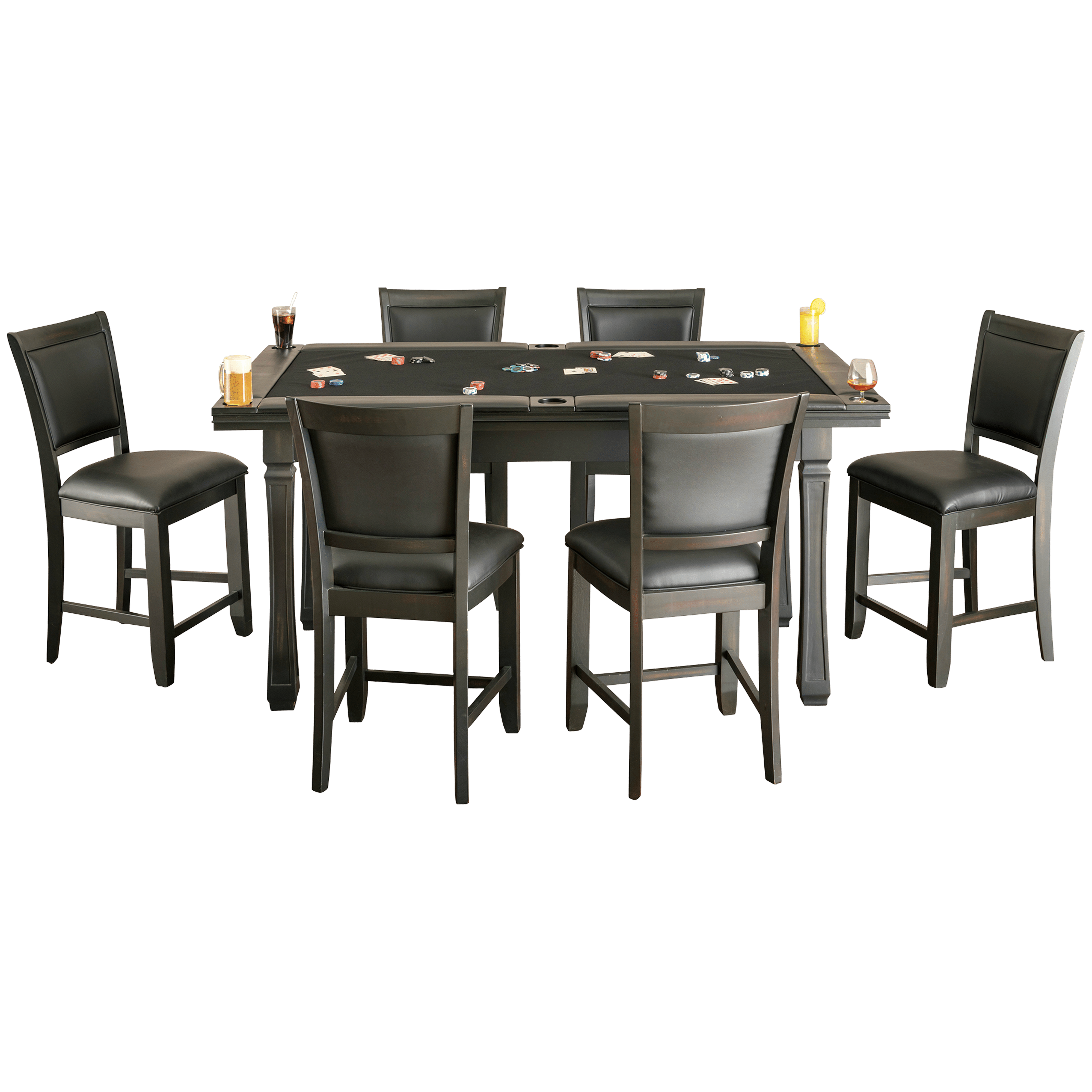 American Heritage Burlington Game Table Set (Peppercorn)