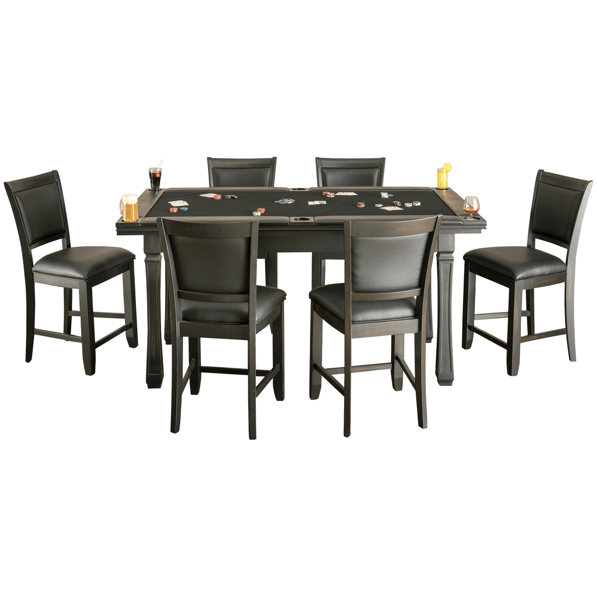 American Heritage Burlington Game Table Set (Peppercorn) – The Game ...