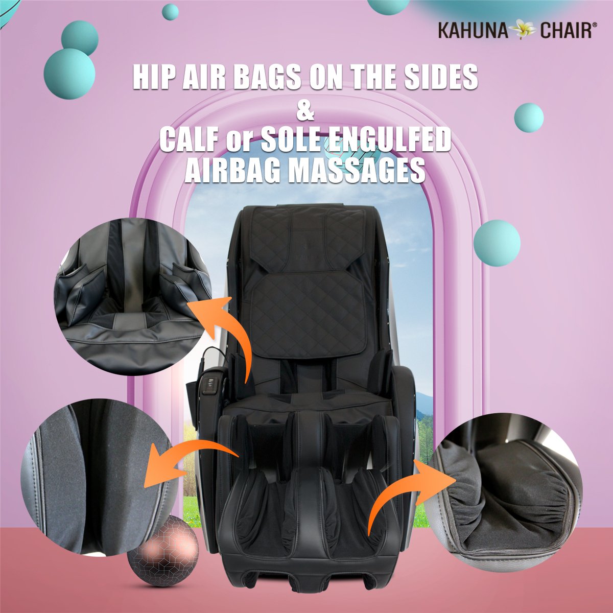 Kahuna Limitless Slender Calf or Sole Engulfed Airbag Massage Chair