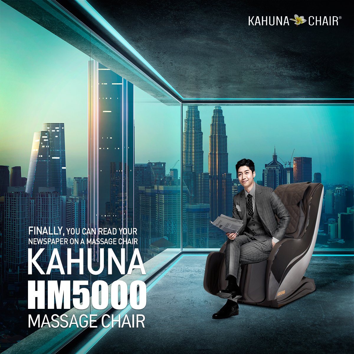kahuna limitless slender convenient reading massage chair