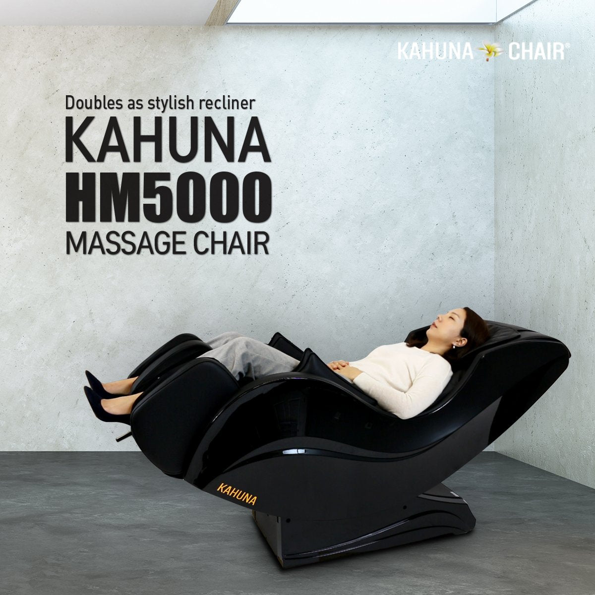 kahuna limitless slender double as stylish recliner massage chair