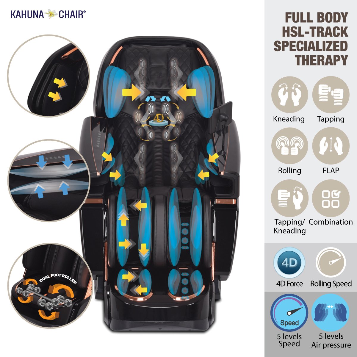 kahuna massage chair em8500 full body HSL Track Specialized therapy