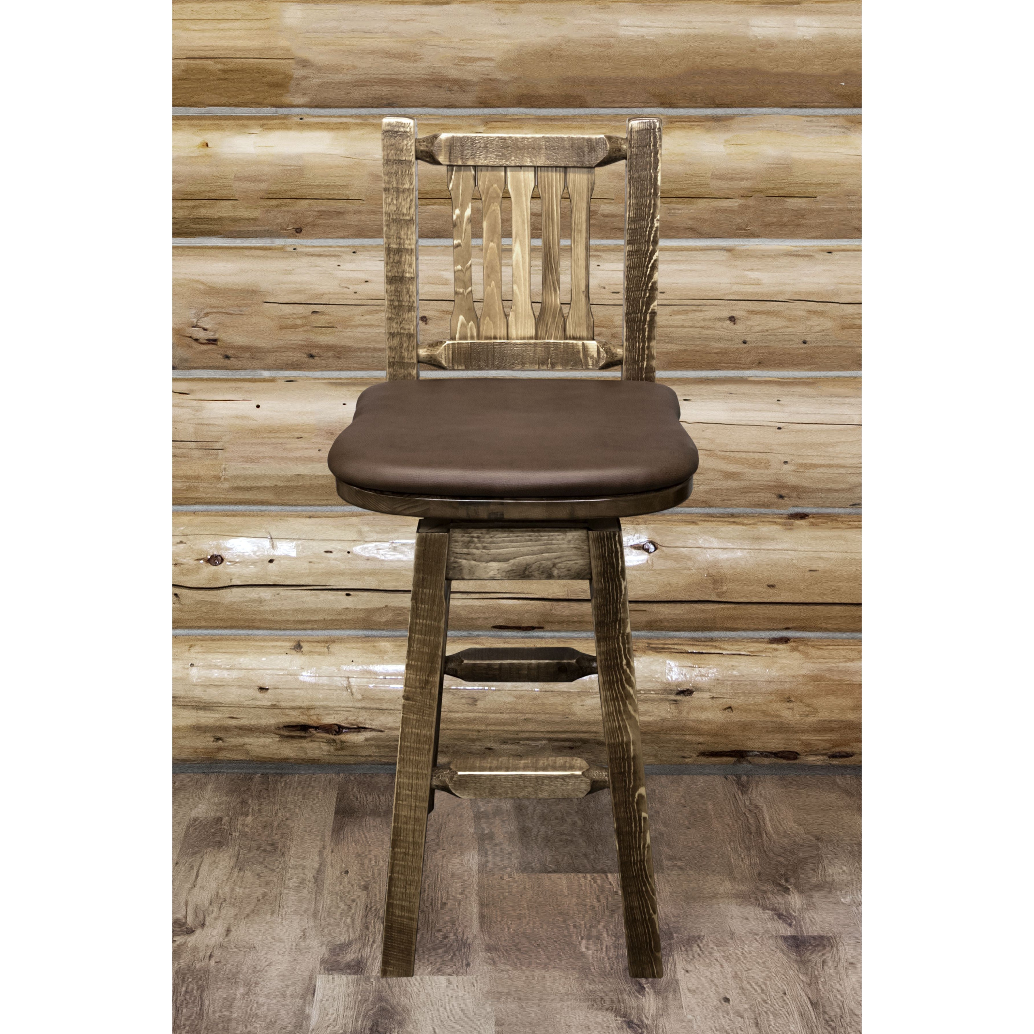 montana woodworks homestead collection barstool with back swivel stain finish mwhcbswsnrslsadd saddle upholstered indoor