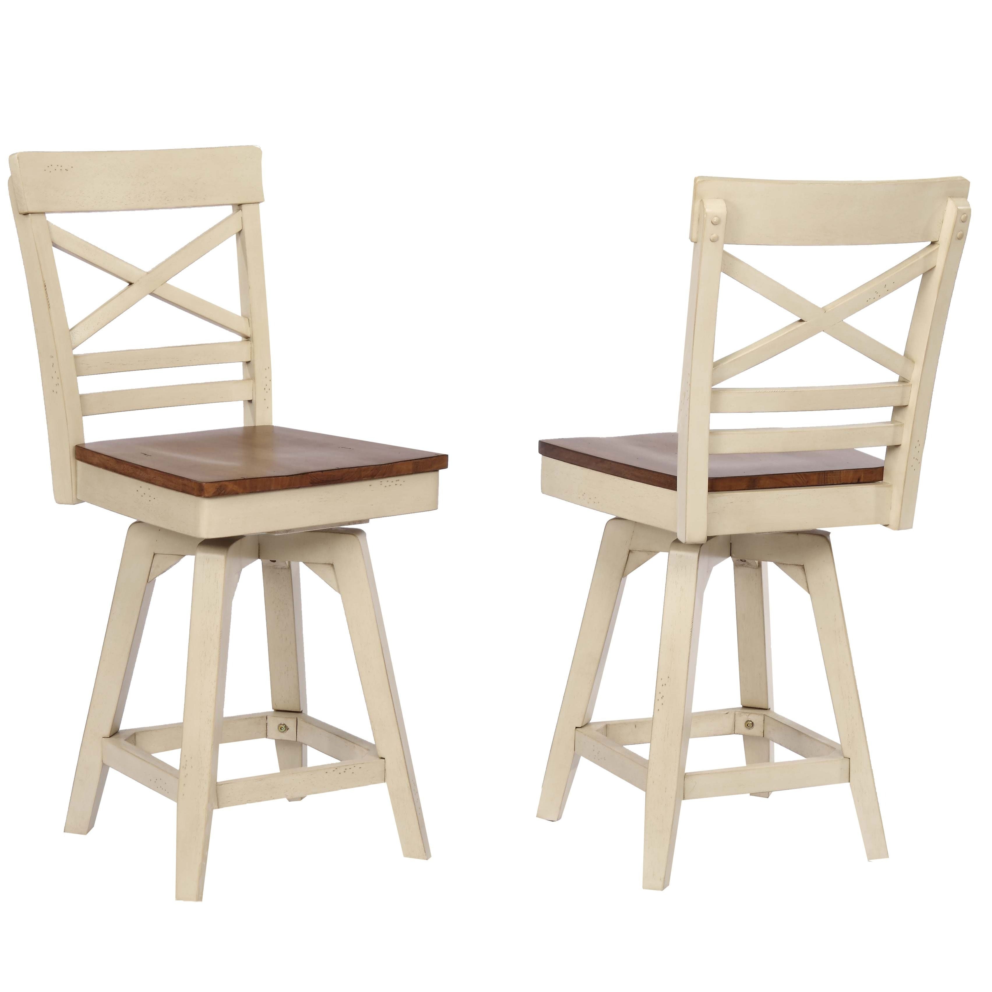 ECI Furniture Choices X Back Bartstool Height with Acacia Finished Seat(2pcs)