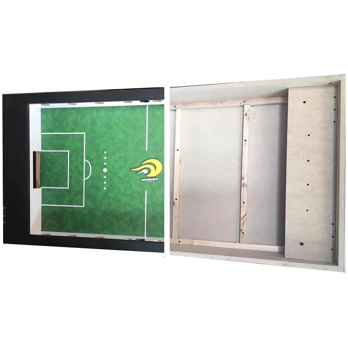 performance game sure shot rv foosball table view top and bottom of table