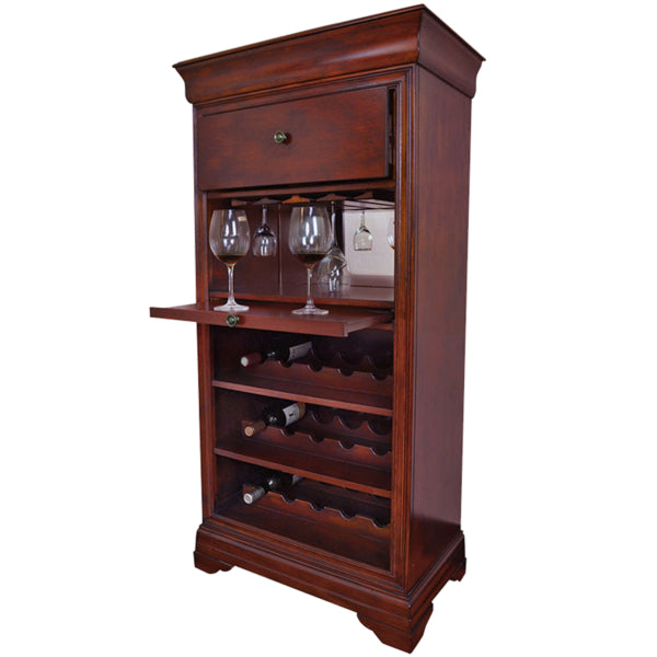 ram game room brcb2-ET bar cabinet with wine rack English Tudor