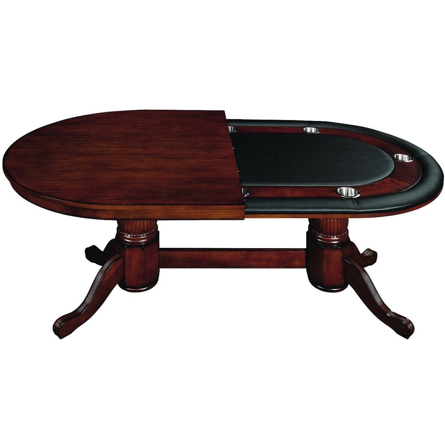 ram game room gtbl84-wt texas holdem game table Chestnut with dining top half cover