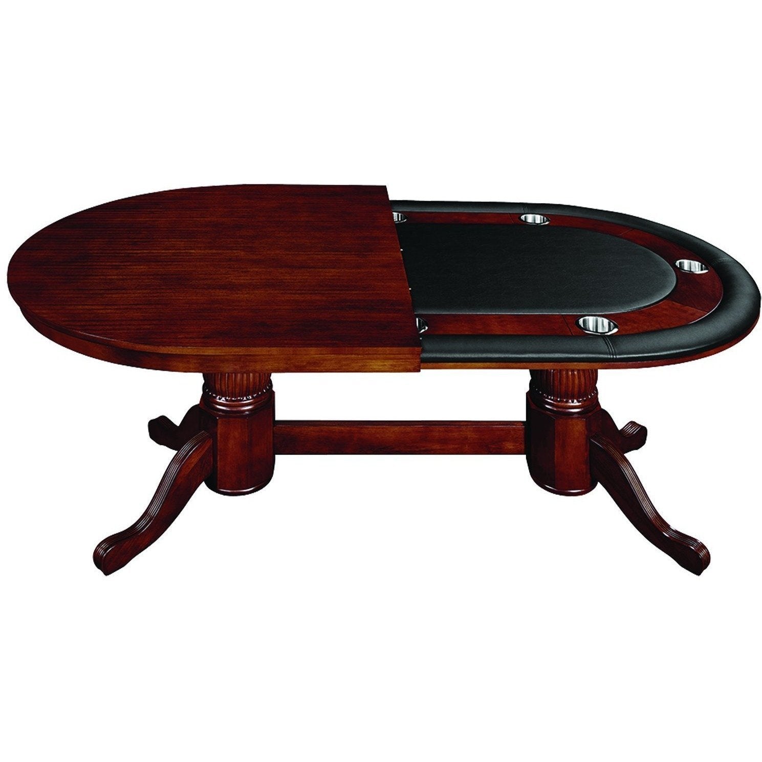ram game room gtbl84-wt texas holdem game table English Tudor with dining top half cover