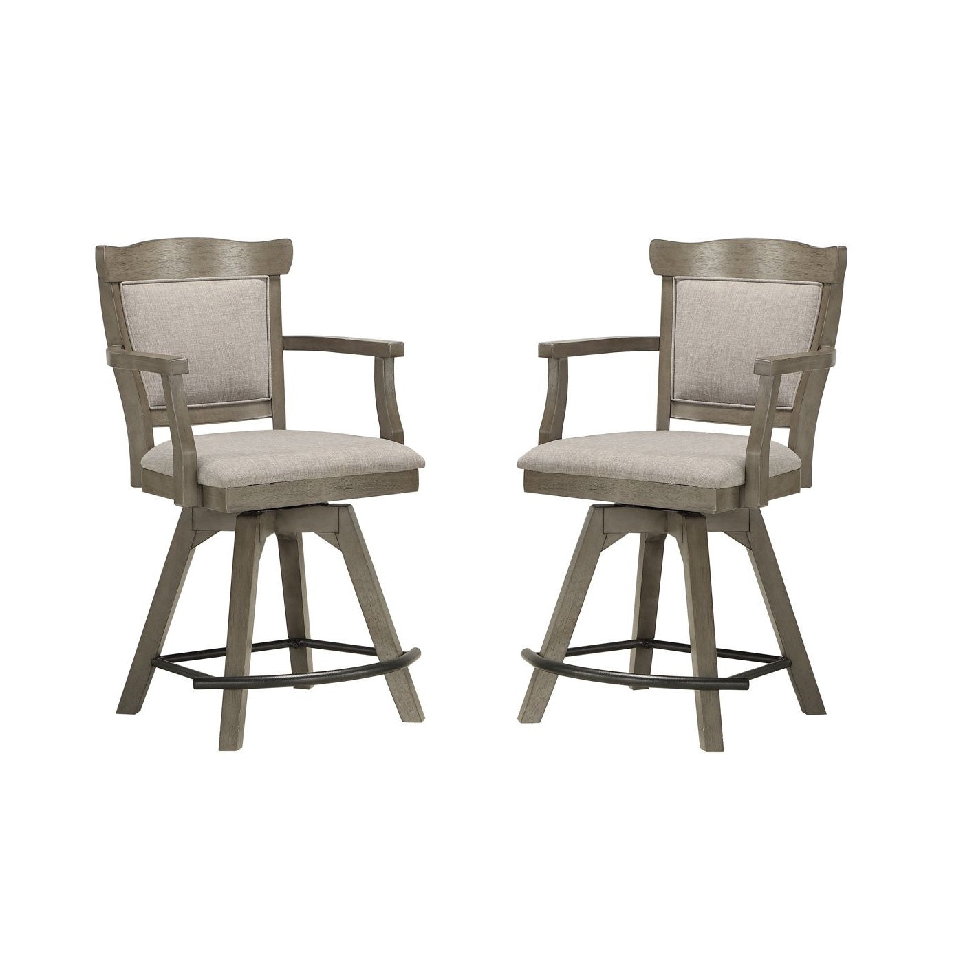 ECI Furniture Pine Crest Tulip Spectator Swivel Counter Stool With Upholstered Seat (Set of 2)