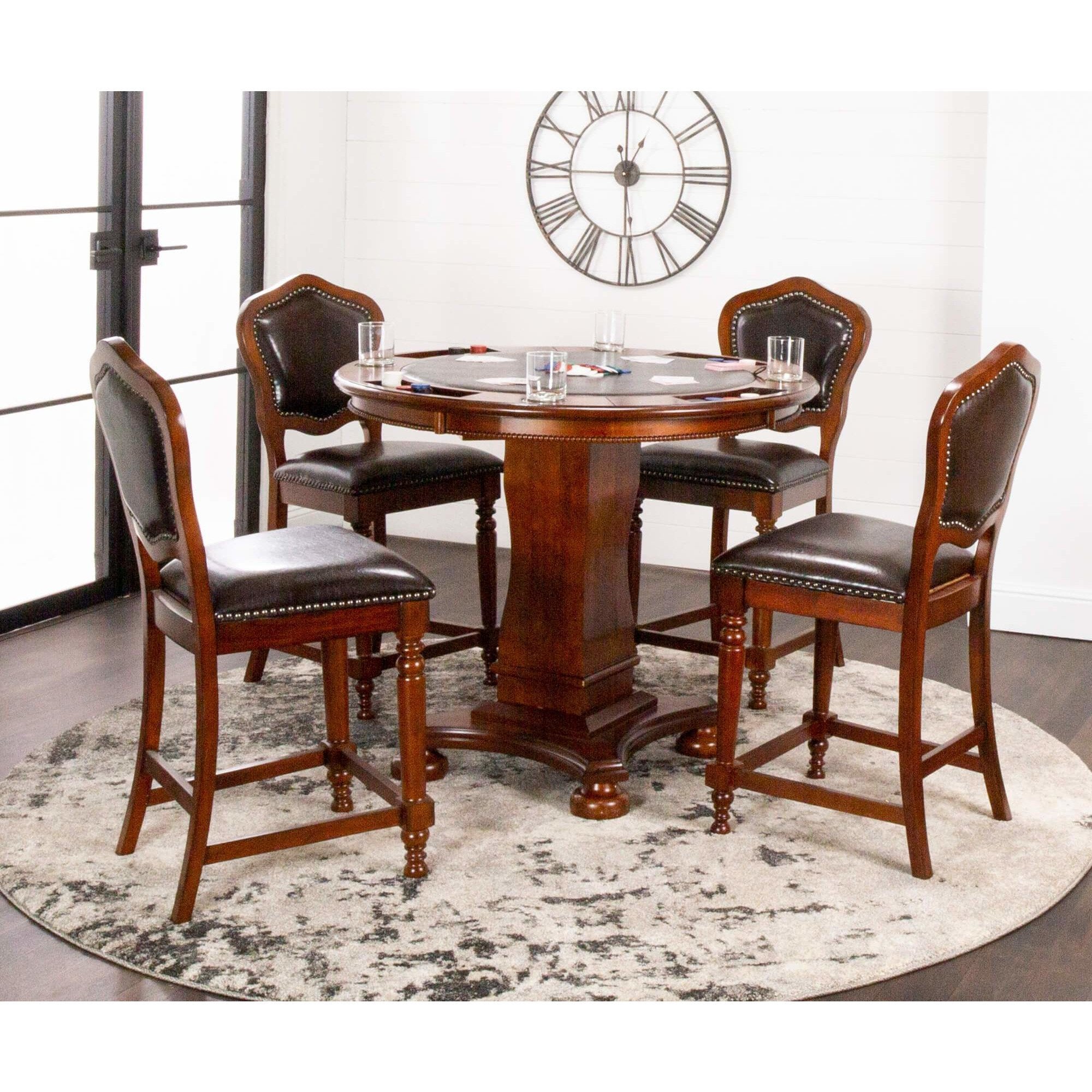 sunset trading bellagio upholstered barstools with back set of 2 cr-87148-24-2 with table