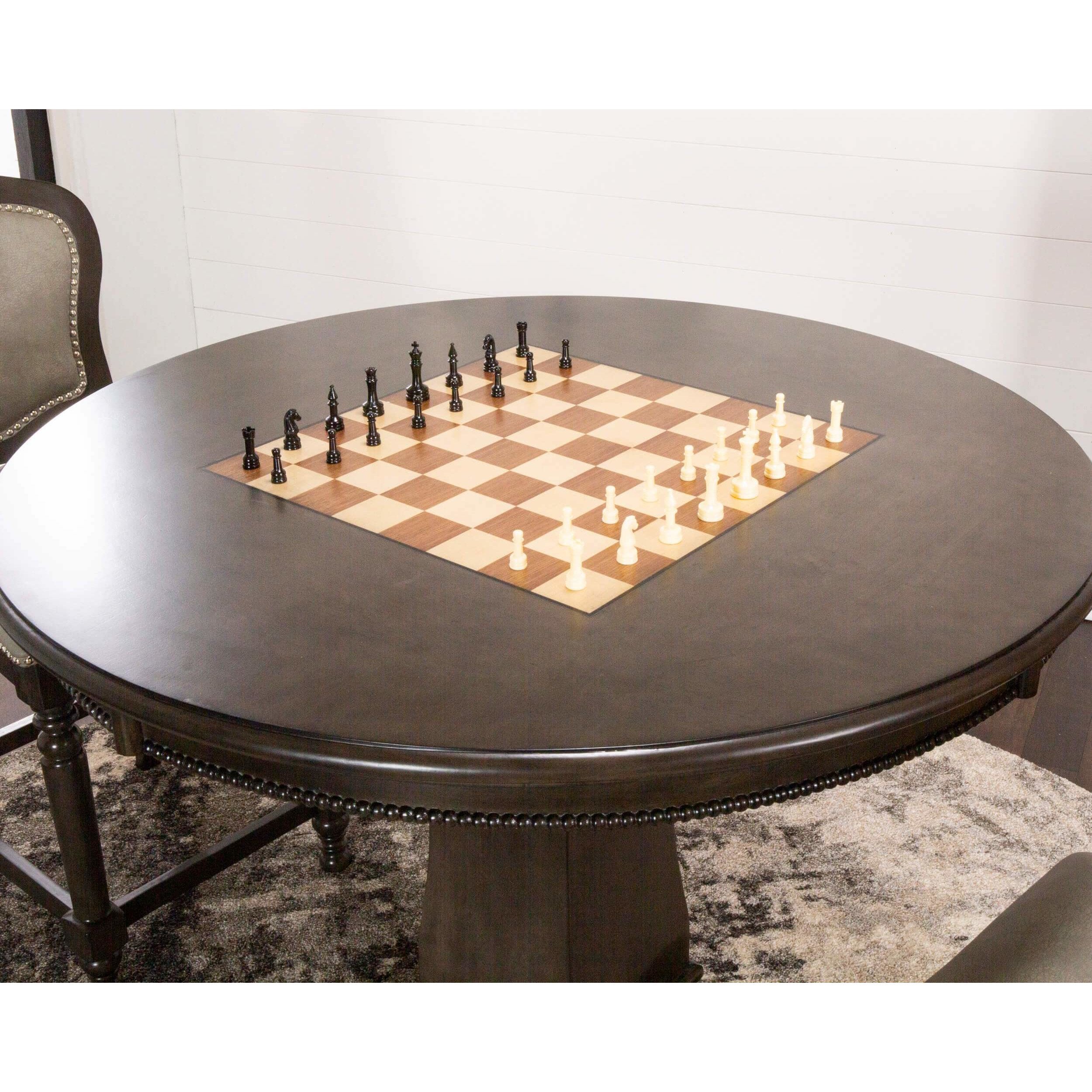 sunset trading vegas 3 piece 42 round counter height chess table set cr-87711-tcb-3p