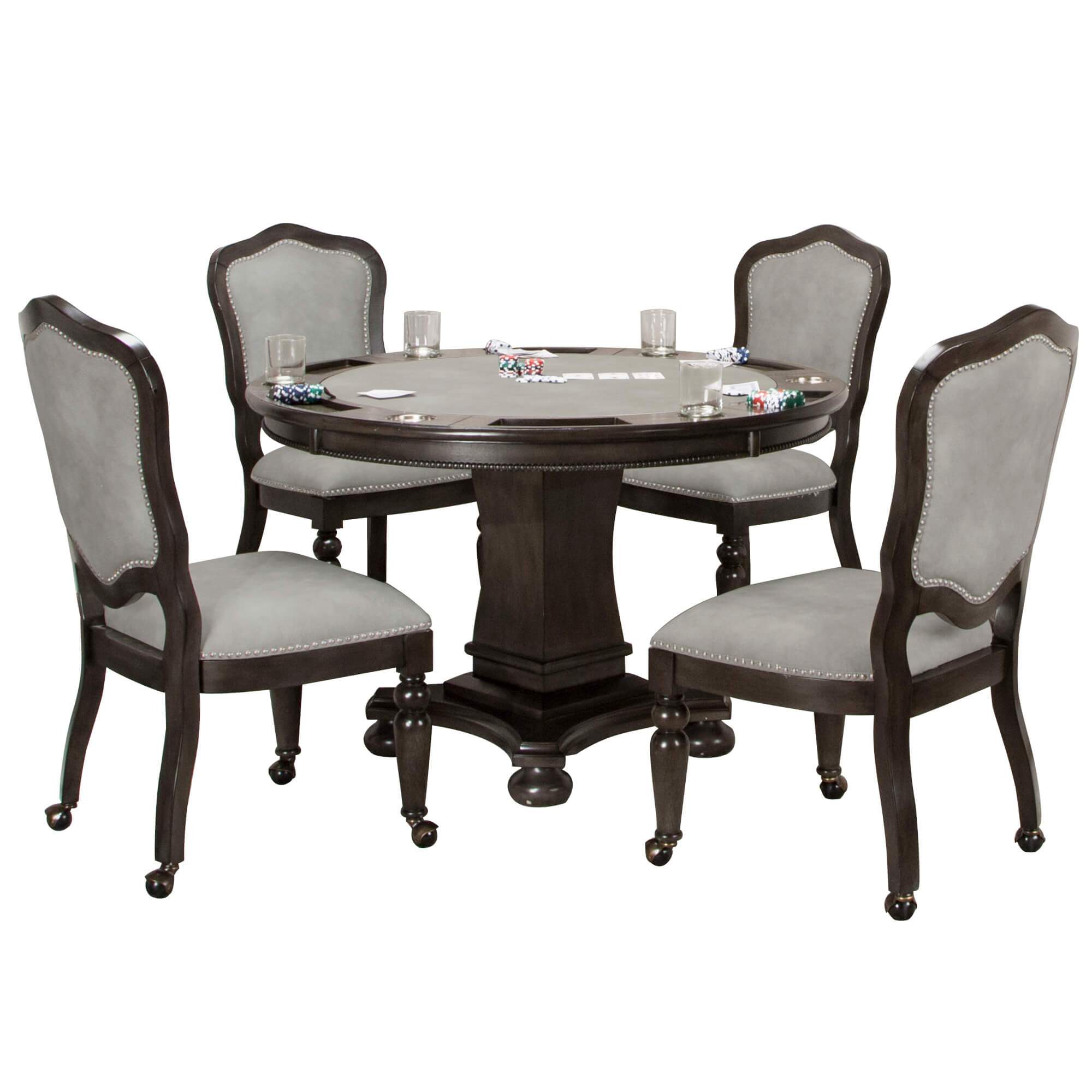 sunset trading vegas dining and poker table set cr-87711-5pc table and chairs